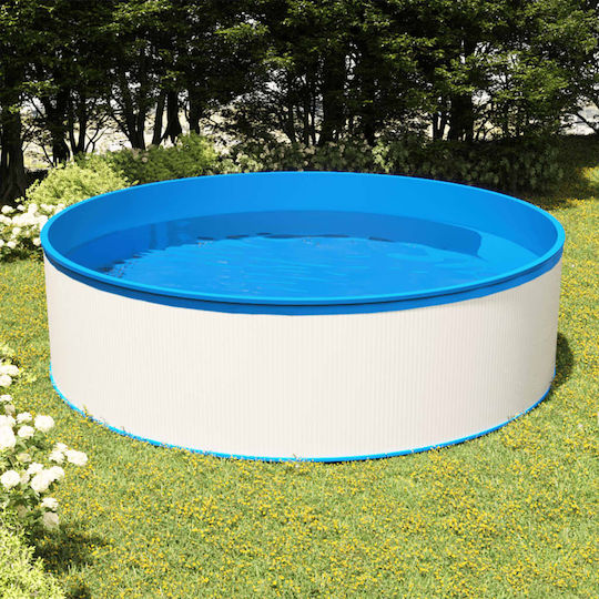 vidaXL Στρογγυλή Πισίνα PVC 1700lt 350x90εκ. Λευκή