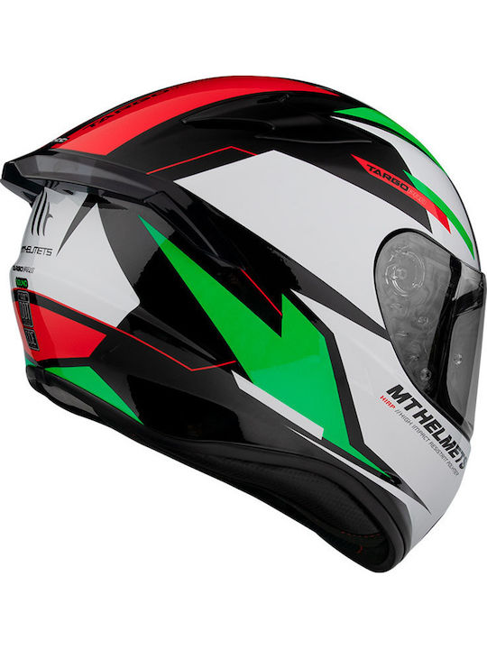 MT Targo Pro Sound C6 Gloss Green Motorcycle Helmet Full Face DOT ECE 22.05 1450gr