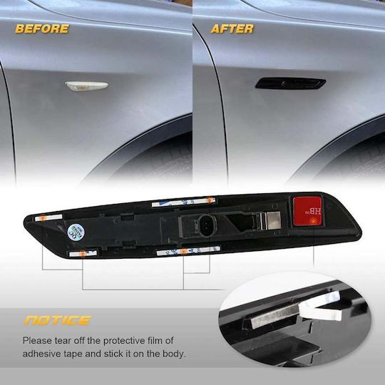 Тъмно Тонирани LED Flash БМВ Серия 1 E81 / E82 / E87 / E88 / X3 E83 / F10 Look Led Dynamic Гланцирано Черно Тъмно Тонирани 2 Бройки