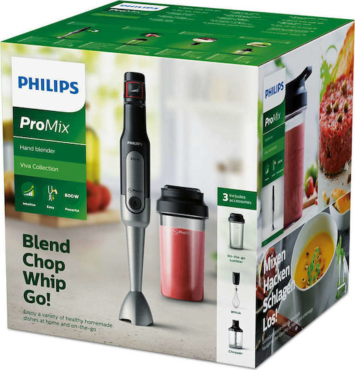 Philips Viva Collection ProMix Ръчен Блендер с Аноскидостна Пръчка 800W Черен