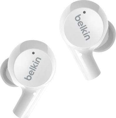Belkin Soundform Rise In-ear Bluetooth Handsfree Ακουστικά με Αντοχή στον Ιδρώτα και Θήκη Φόρτισης Λευκά