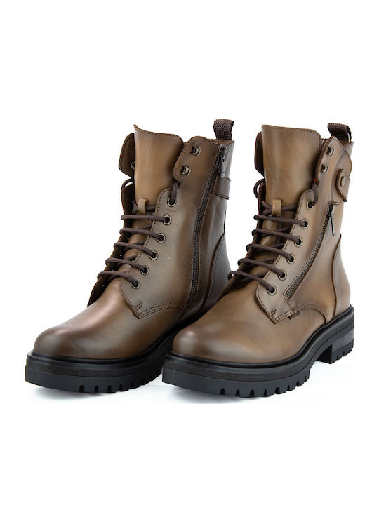 Leather Women's Ankle Boots Brown