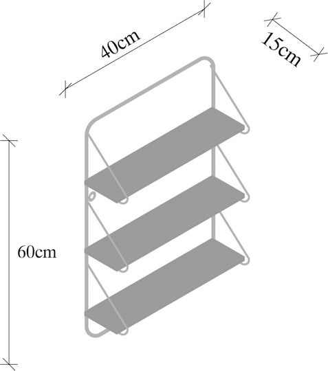 Raft Kerstin Negru / Maro 40x15x60cm