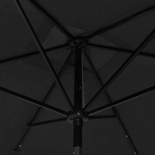 Quadratischer Metallischer Garten- und Terrassen-Sonnenschirm Schwarz 3x2xHöhe 2.47m