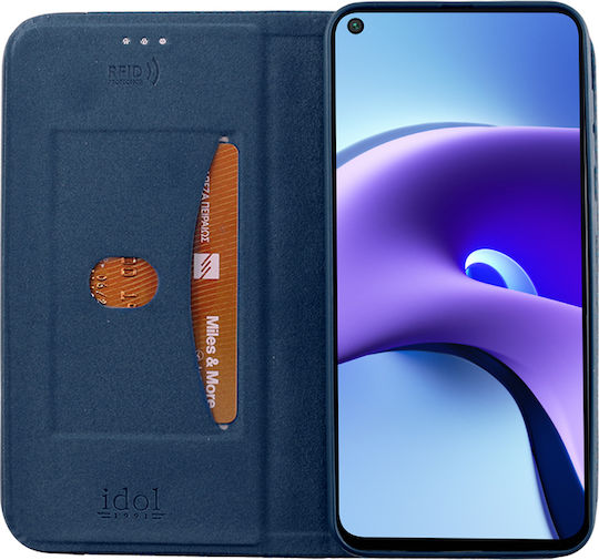 Idol 1991 Elite Anti-RFID Книга Изкуствена кожа Син (Redmi Note 9T)
