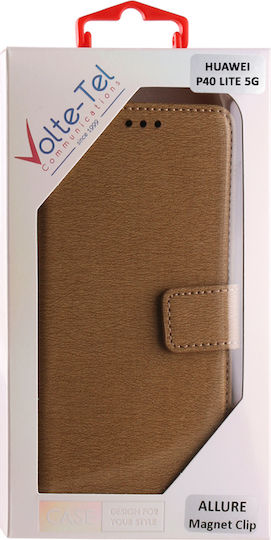 Volte-Tel Allure Magnet Brieftasche Synthetisches Leder Gold (Huawei P40 Lite 5G)