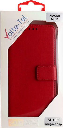 Volte-Tel Allure Magnet Wallet Piele artificială Roșu (Xiaomi Mi 11)