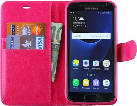 Volte-Tel Buchen Sie Synthetisches Leder Rosa (Galaxy S7)