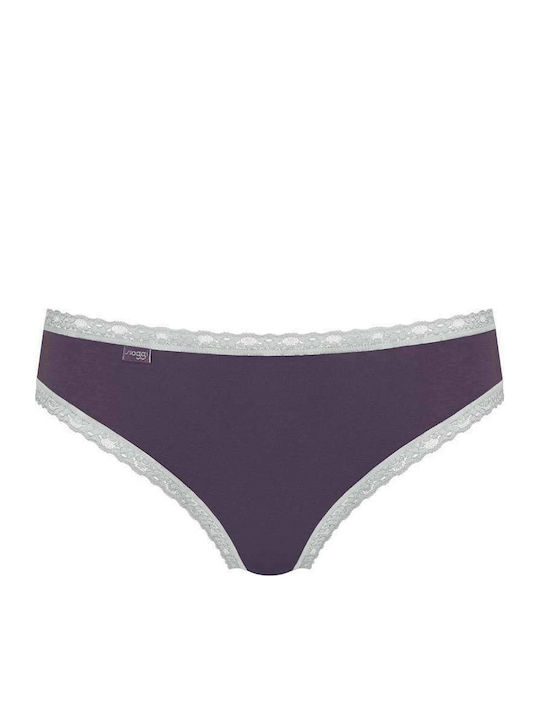 24/7 Weekend H Tai Cotton Women's Slip 3Pack with Lace Dark Green/Purple