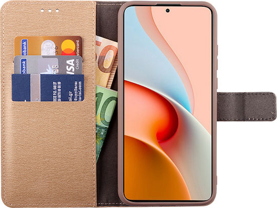 Volte-Tel Wallet Δερματίνης Χρυσό (Xiaomi Redmi Note 9 Pro 5G)