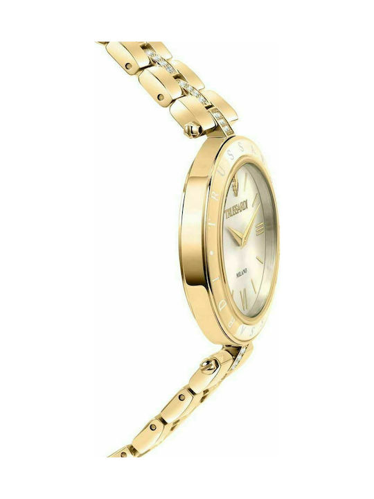 Trussardi T-Shiny Uhr mit Gold Metallarmband