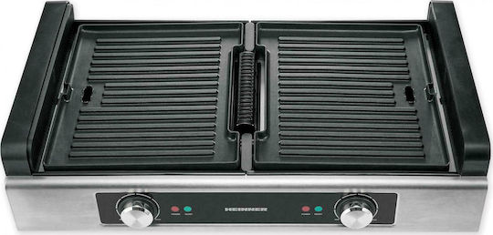 Heinner Tabletop 1800W Electric Grill with Adjustable Thermostat 54cmx23cmcm