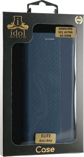 Idol 1991 Elite Book Synthetic Leather Blue (Galaxy S21 Ultra)