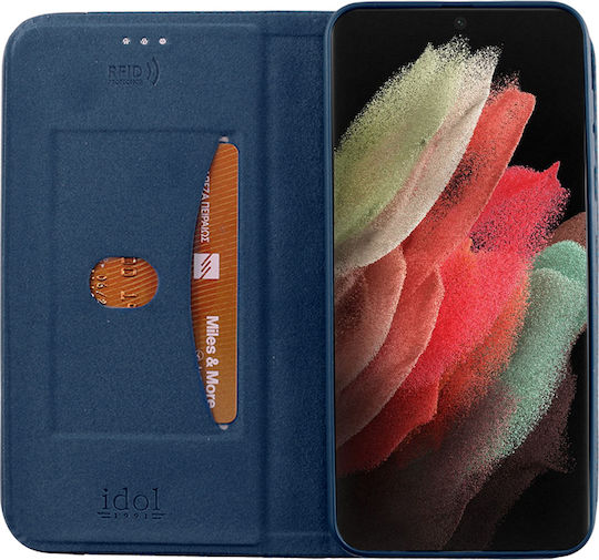 Idol 1991 Elite Book Synthetic Leather Blue (Galaxy S21 Ultra)