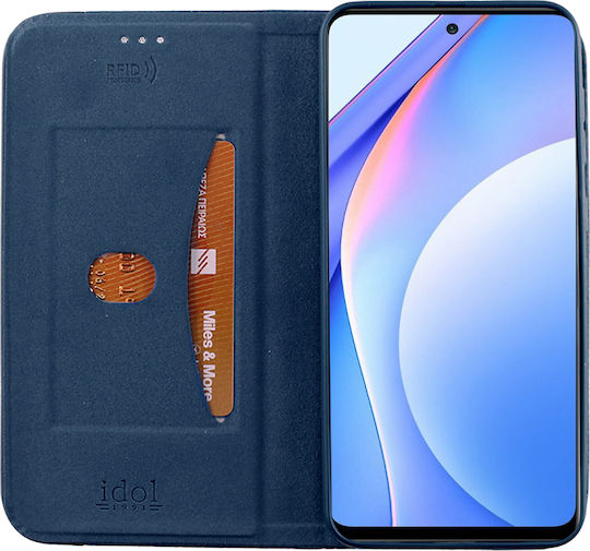 Idol 1991 Elite Anti Rfid Book Synthetic Leather Blue (Xiaomi Mi 10T Lite)