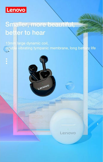 Lenovo HT38 Earbud Bluetooth Handsfree Earphones with Sweat Resistance and Charging Case White