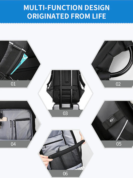 Mark Ryden MR7080D Wasserdichte Rucksack Für Laptop 17.3 Mit USB-Anschluss In Schwarz