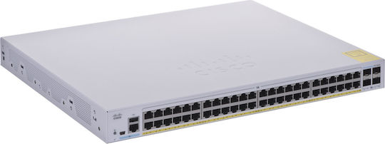 Cisco CBS250-48P-4X Управление на L2 / L3 PoE+ Switch с 48 Портове Гигабитови (1Gbps) Ethernet и 4 SFP Портове