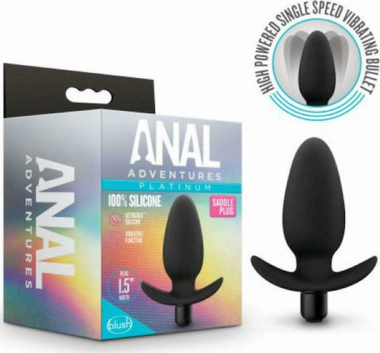 Blush Anal Adventures Platinum Vibrating Saddle Plug Anal Plug mit Vibration Schwarz