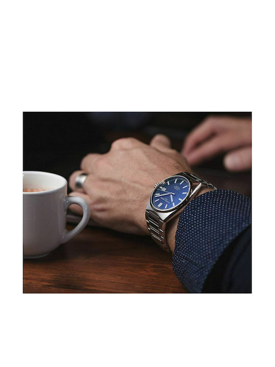 Frederique Constant Herrenuhr 41mm Batterie mit Silber Metallarmband