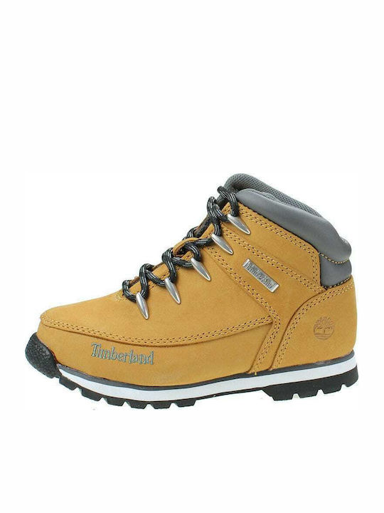 Timberland Euro Sprint Kids Leather Boots with Lace Yellow