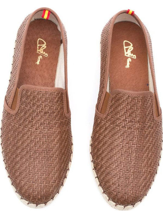 8102 Din piele Espadrile pentru bărbați în culoarea Maro