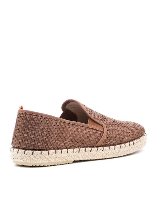 8102 Din piele Espadrile pentru bărbați în culoarea Maro