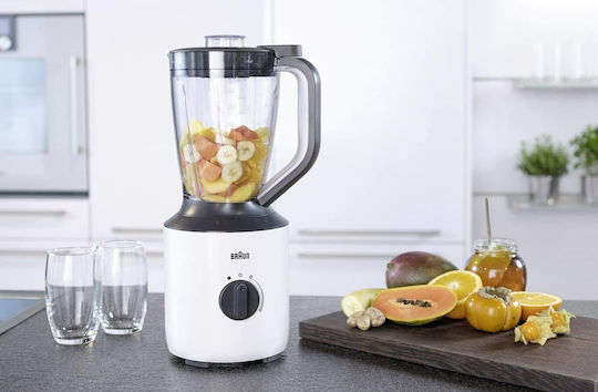 Braun PowerBlend 3 Μπλέντερ με Γυάλινη Κανάτα 1.5 lt 800W Λευκό
