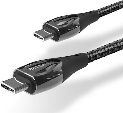 BlitzWolf BW-FC1 Braided USB 2.0 Cable USB-C male - USB-C male Μαύρο 1m