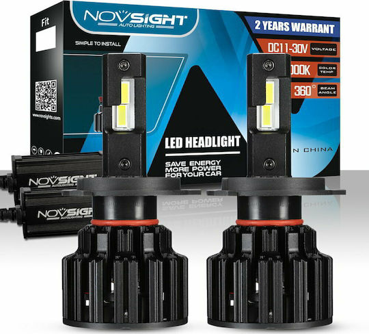 NovSight Lamps Car F06 H4 LED 6000K Cold White 12-24V 45W 2pcs