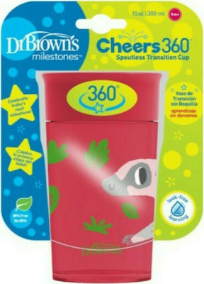 Dr. Brown's Cănuțe pentru Copii și Bebeluși Cheers 360° din Plastic Fuchsia 1buc 300ml pentru m+