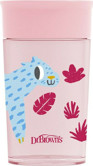 Dr. Brown's Baby Cup Milestones Cheers 360° made of Plastic Pink 300ml for 9m+m+