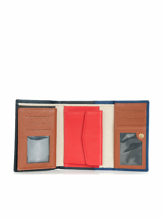 Groß Leder Damen Geldbörse Klassisch Blau