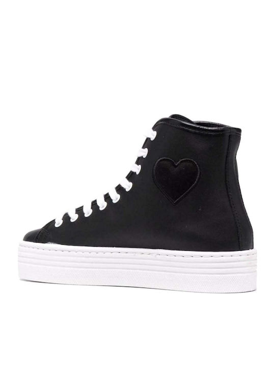 Damen Flatforms Stiefel Schwarz