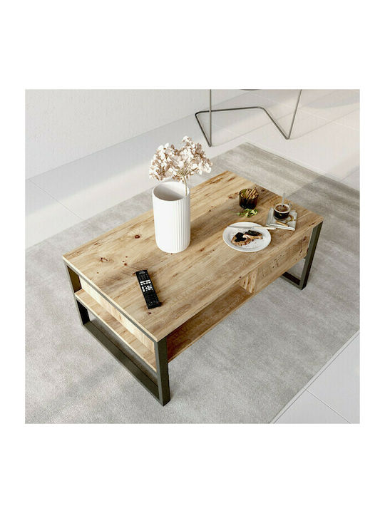 Ortogon Central Măsuță Honora Din Lemn Nuc / Negru M100xL60xÎ44.5cm