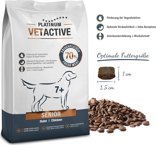 Platinum Pet Food & Care Vetactive Senior 5kg Trockenfutter ohne Gluten für ältere Hunde mit Huhn