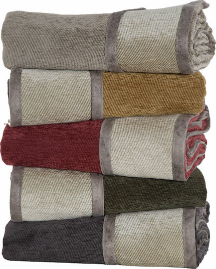 Nef-Nef Homeware New Tanger Sofa Throws 2 Seater 2 Sides 180x250cm Green Ecru