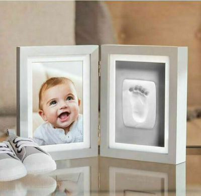 Pearhead Baby Impression Frame made of Wood for Girl White