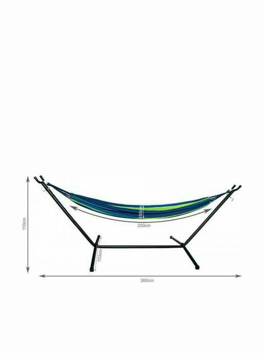 Malatec Double Hammock with Stand Blue 200x150cm