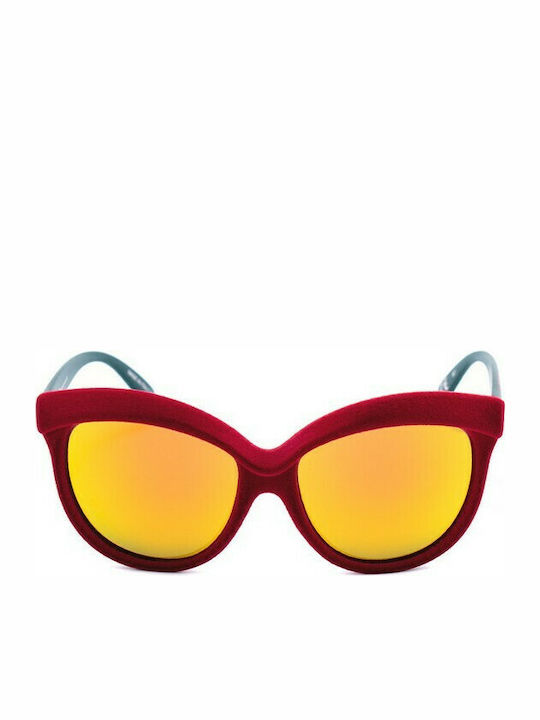 Italia Independent Women's Sunglasses with Red Plastic Frame and Orange Lens 0092V.053.ZEB