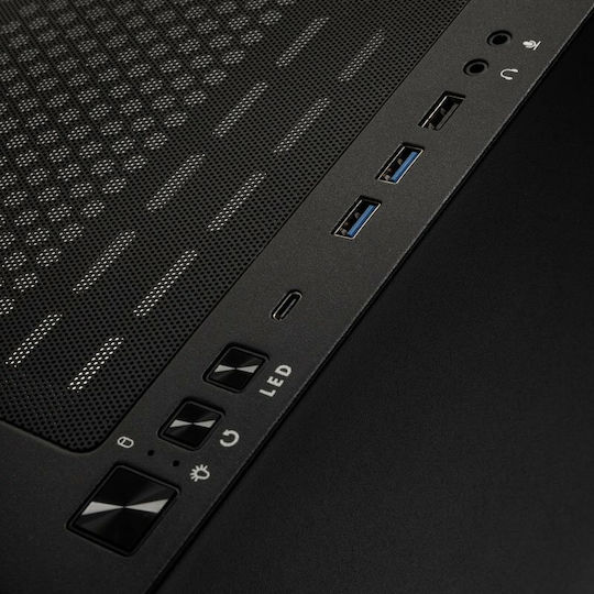 Kolink Unity Adapt Gaming Midi-Turm Computergehäuse mit Seitenfenster und RGB-Beleuchtung Schwarz