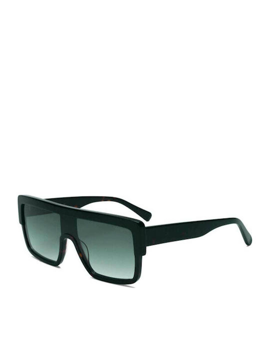 Kreuzbergkinder Kye Sunglasses with Black Plastic Frame and Green Gradient Lens