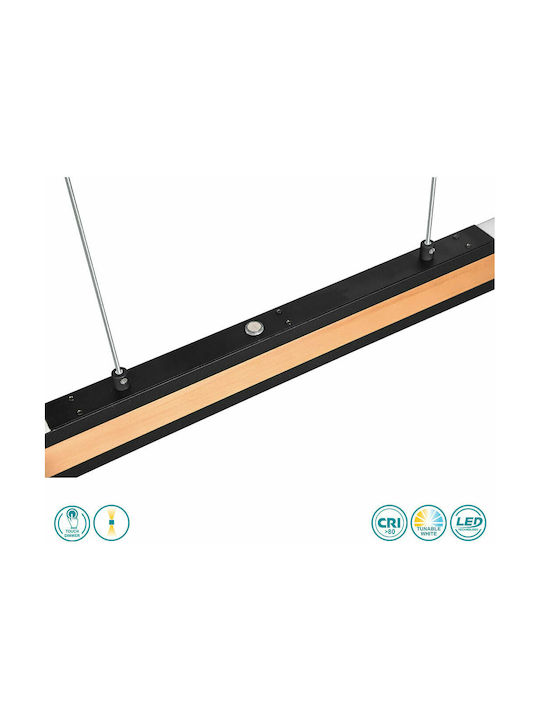 Trio Lighting Deacon Verstellbar Hängelampe Schwarz Schiene 110x6.5x150cm.