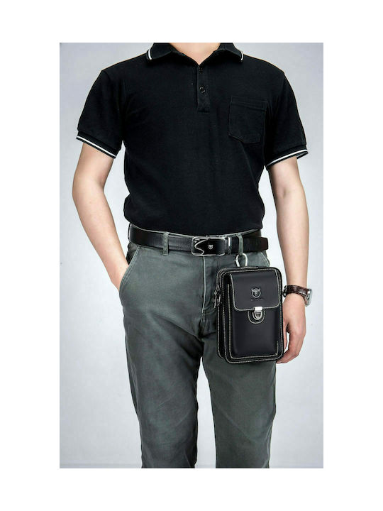 Bull Captain YB 075 Leather Men's Bag Shoulder / Crossbody Black YB075