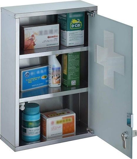 Timeless Tools Metallisches Erste-Hilfe-Set 50x30x11.5cm Metallisches Erste-Hilfe-Set Wandhalterung mit Schloss
