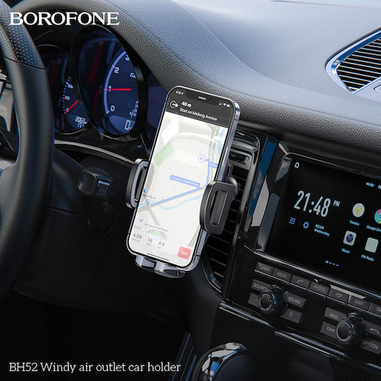 Borofone Car Mobile Mount with Adjustable Hooks Black