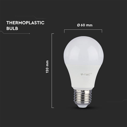 V-TAC LED Bulb 12W 120mm for Socket E27 and Shape A60 Cool White 1055lm Dimmable