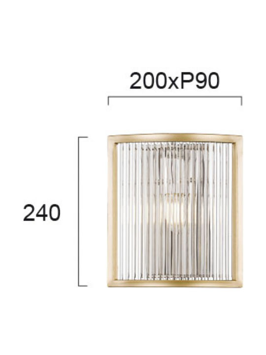 Viokef Karolina Modern Wall Lamp with Socket E14 Transparent Width 20cm