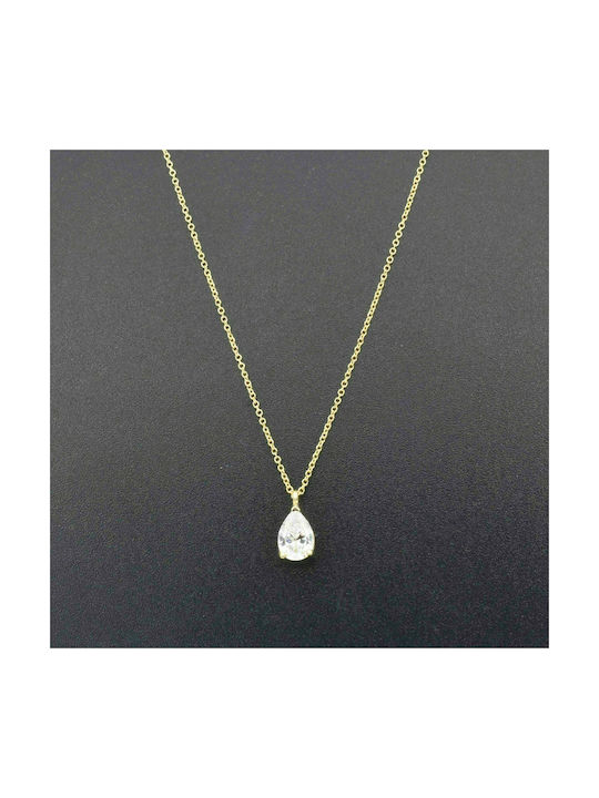 Gold tear necklace K14