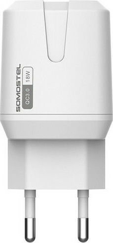 Somostel Φορτιστής με Θύρα USB-A και Καλώδιο Lightning 18W Quick Charge 3.0 Λευκός (SMS-Q02)